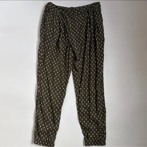 Free People Printed Draped Crossover Jogger Pants Olive Medium